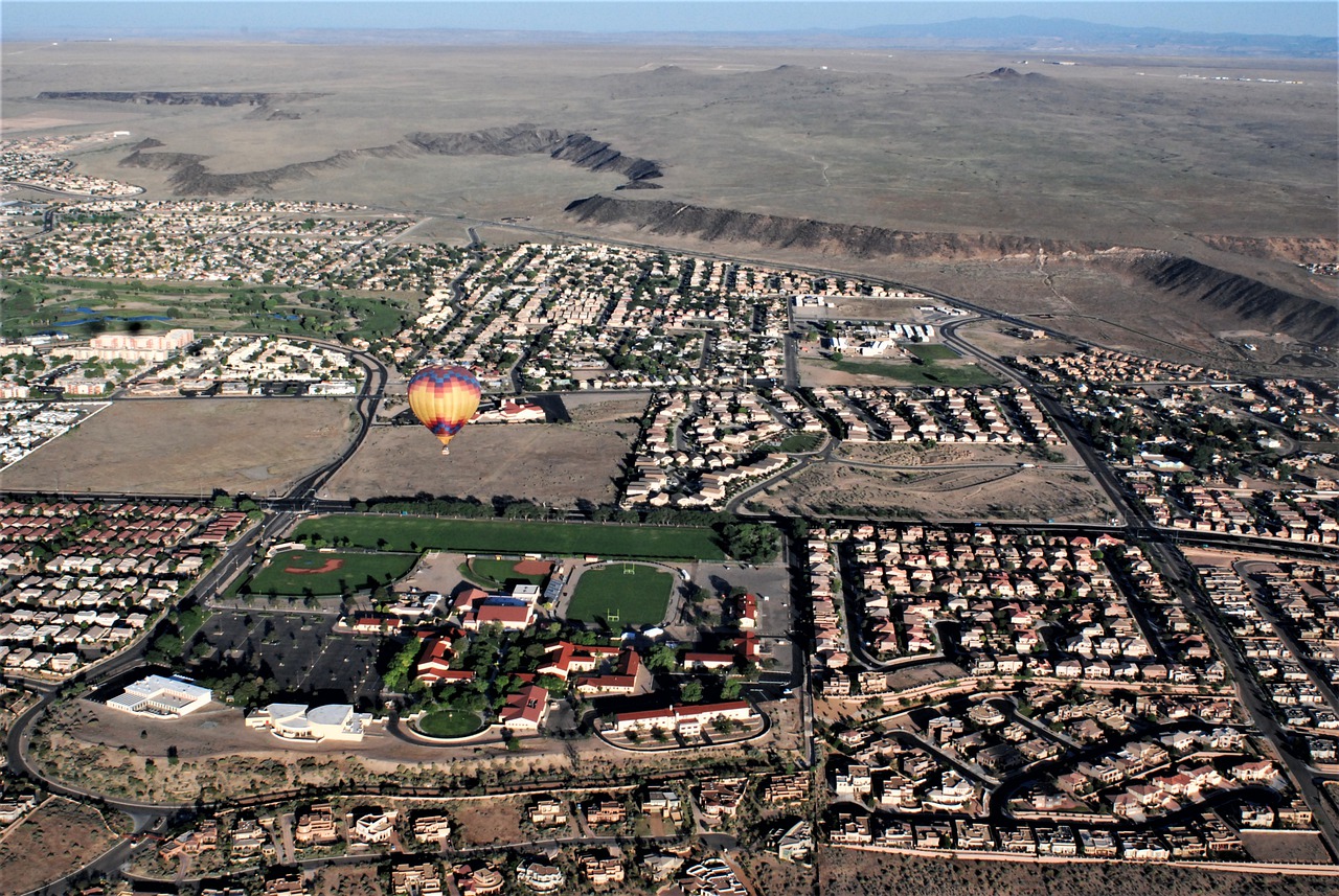 aerial view of Albuquerque, NM
