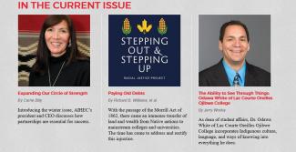 Journal contents with Stepping Out & Stepping Up logo