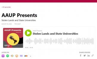 Screen shot of the AAUP podcast player